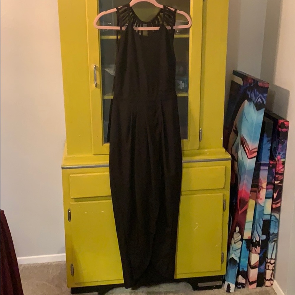 Black stroppy back Evening dress